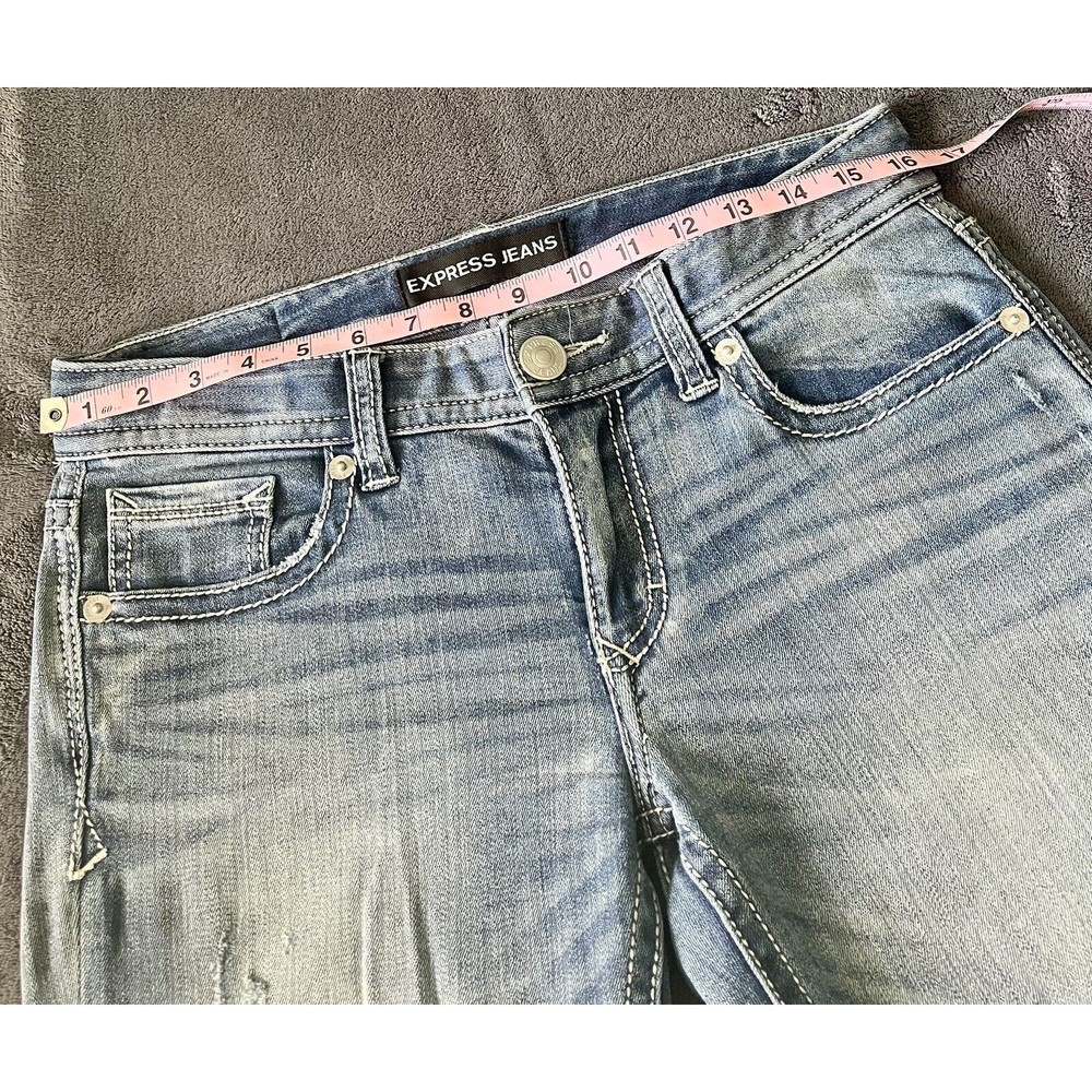 Express Low Stretch Denim Blue Jean Jegging Size 4S Lightly Worn - Picture 4 of 6